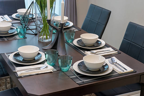 istock dining table and comfortable chairs in modern home with elegant 465265098