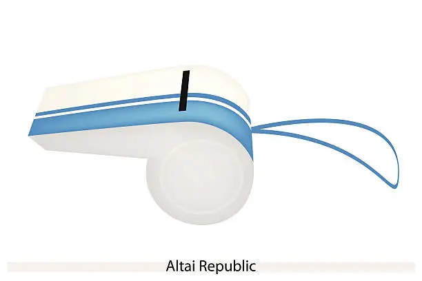 Vector illustration of White and Blue Stripe on Altai Republic Whistle