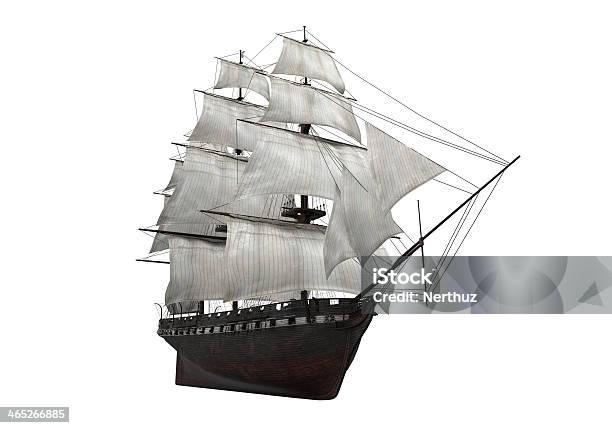 Sail Ship Isolated Stock Photo - Download Image Now - Sailing Ship, Old, Pirate - Criminal