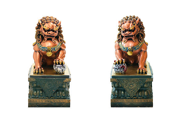 istock Couple Chinese lion statue 465268557