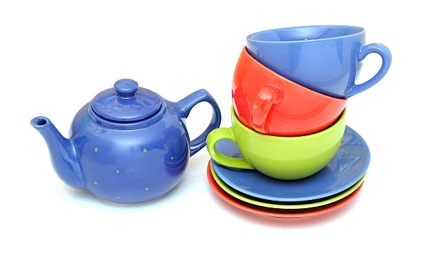 istock colorful tea cups with teapot isolated on white 465276085