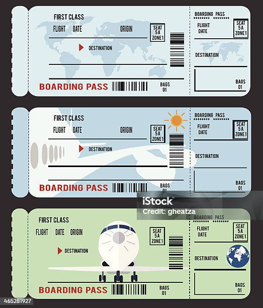 Boarding Pass Stock Illustration - Download Image Now - Air Vehicle, Aircraft Wing, Airplane