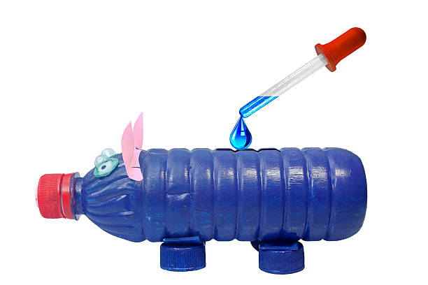 istock Piggy bank (Made By Recycled Plastic Bottle) with pipette, dropper 465285778