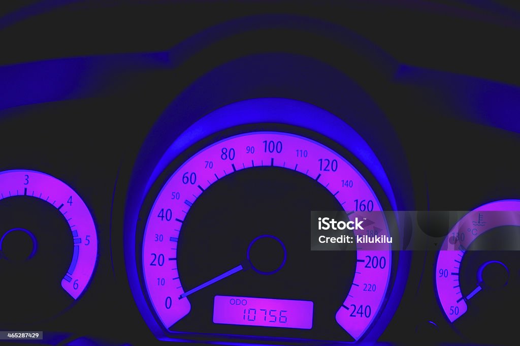 Speedometer highlighted speedometer on the control panel Activity Stock Photo