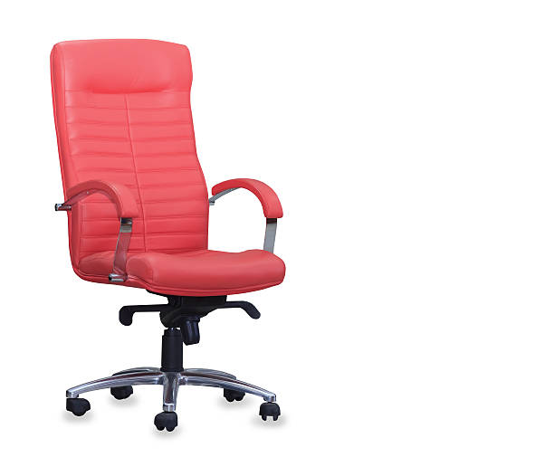 istock Modern office chair from red leather. Isolated 465289222