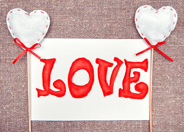 istock Valentine card with drawing word love 465289687