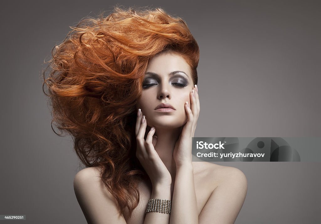 Beauty Portrait. Hairstyle Art Stock Photo