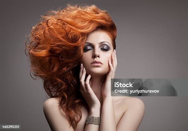 Beauty Portrait Hairstyle Stock Photo - Download Image Now - Art, Hair Bun, Women