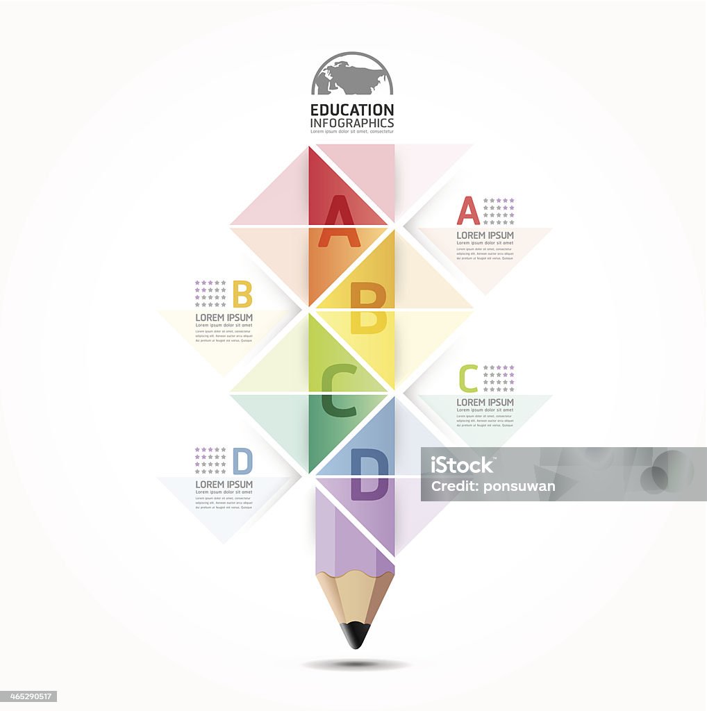 Abstract illustration colorful infographic pencil Abstract infographic Design Minimal style pencil  template vector Abstract stock vector