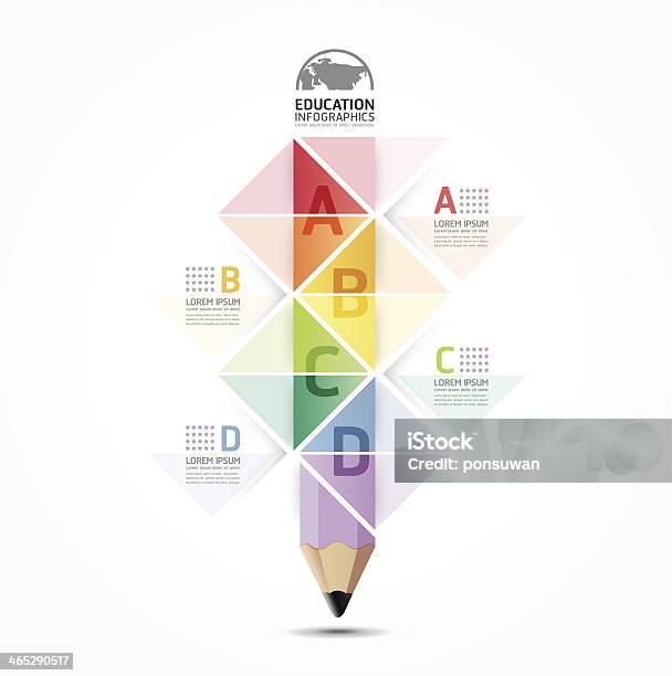 Abstract Illustration Colorful Infographic Pencil Stock Illustration - Download Image Now - Abstract, Art, Art And Craft