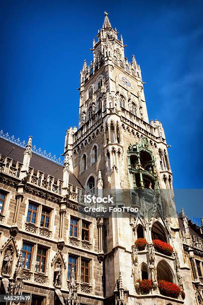 Munich City Hall Stock Photo - Download Image Now - Architecture, Bavaria, Blue