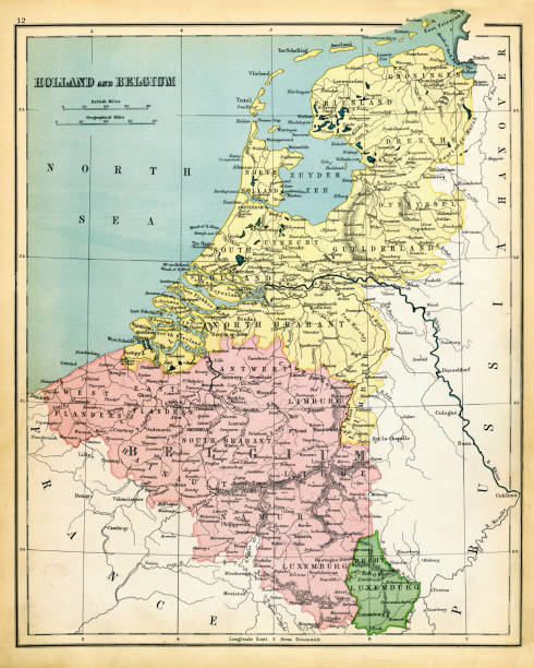 istock Antique Map of Holland and Belgium 1897 465292646