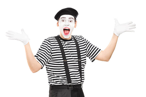 istock Mime artist gesturing joy with his hands 465293382