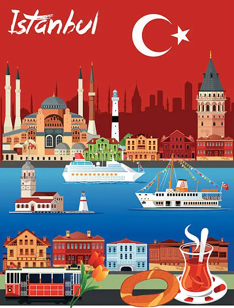 Vector illustration of Istanbul Panorama