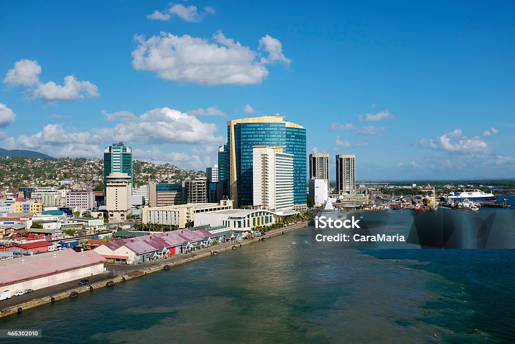 Port of Spain  in Trinidad and Tobago King's Wharf - view from ship- in Trinidad and Tobago Port Of Spain Stock Photo