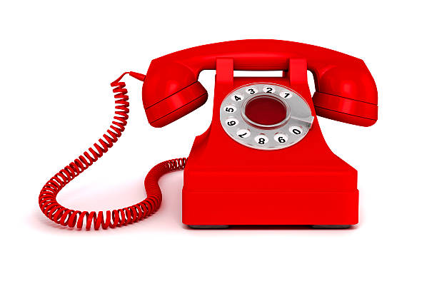istock 3d vintage red phone on white background 465302102