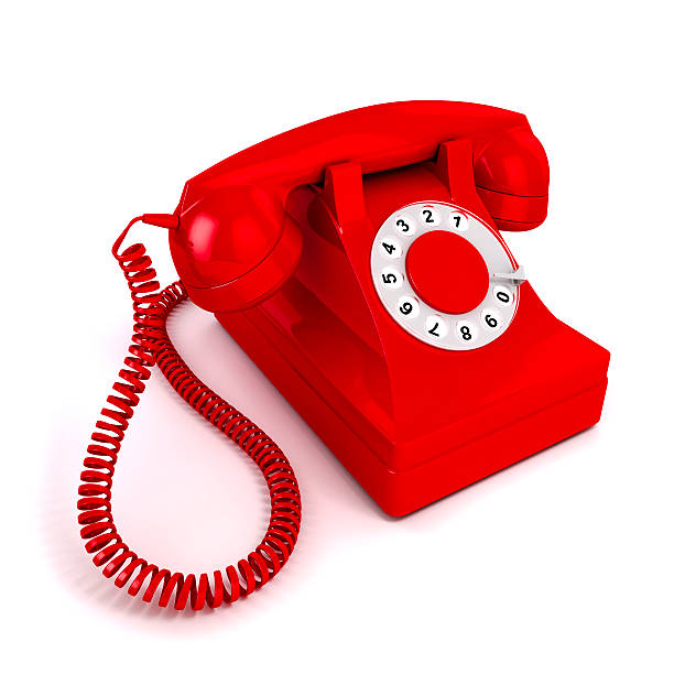 istock 3d vintage red phone on white background 465302104