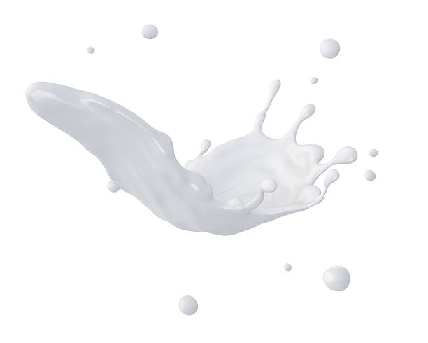 istock 3d abstract liquid milk splash, paint splashing, isolated on whi 465303346