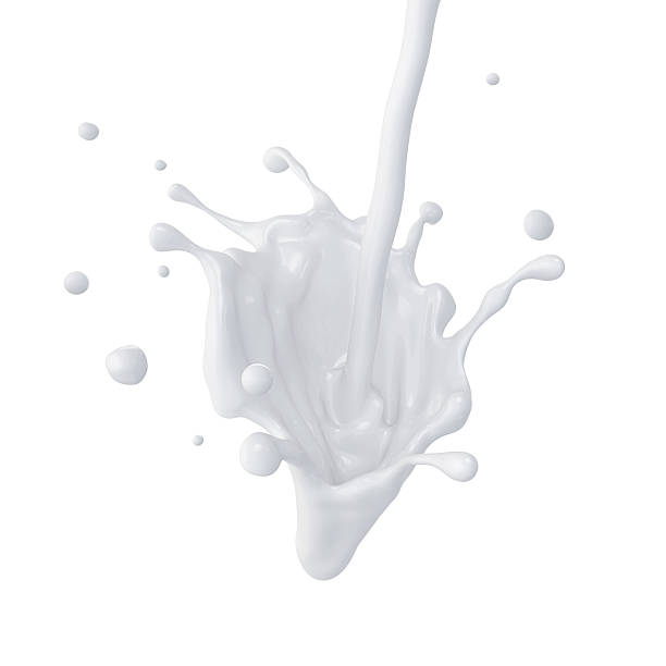 istock 3d abstract liquid milk splash, paint splashing, isolated on whi 465303502