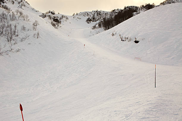 istock Mountain skitrack on the slope 465304030