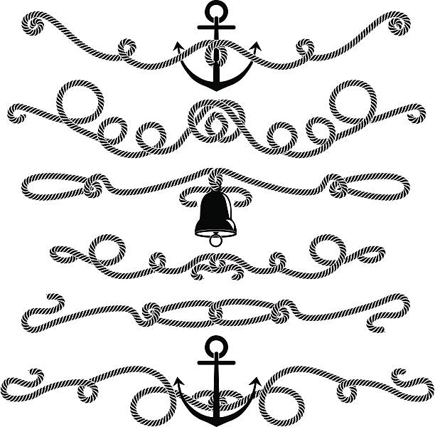канат элементы - anchor and rope stock illustrations