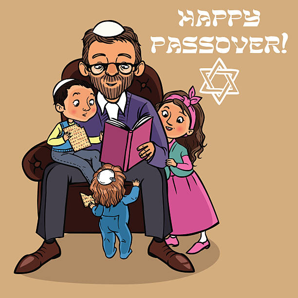 Funny Happy Jewish Passover Greeting Card Vector Illustration Stock  Illustration - Download Image Now - iStock