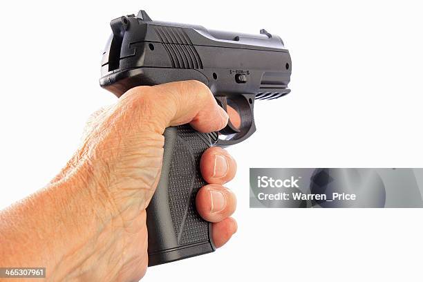 Aiming A Handgun Stock Photo - Download Image Now - Aiming, Black Color, Body Part