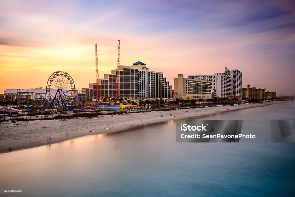 Daytona Beach Florida Beachfront Daytona Beach, Florida, USA beachfront resort skyline. Daytona Beach Stock Photo