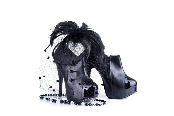 istock Elegant high heel shoes with bead necklace 465311186