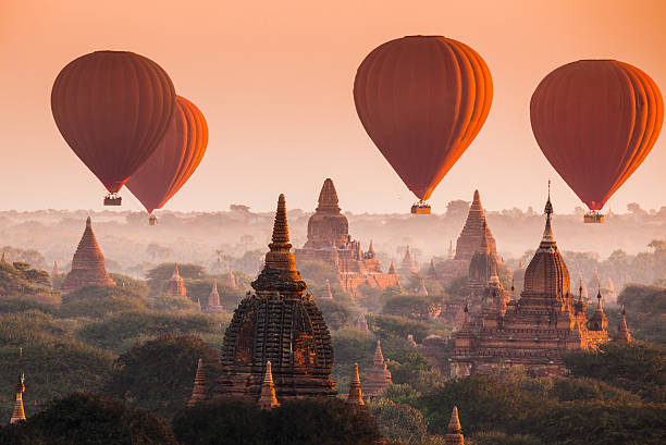 istock Balloon over plain of Bagan in misty morning, Myanmar 465311494