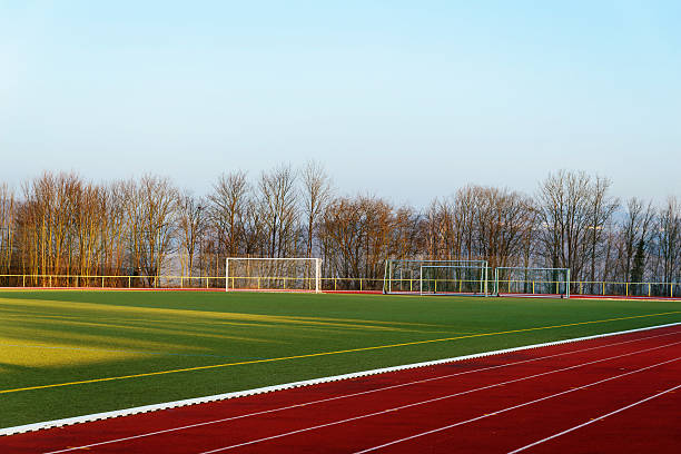istock Stock image of a running track in the evening 465313990