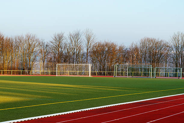 istock Stock image of a running track in the evening 465313996
