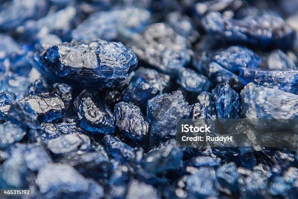 Natural Burmese Rough Sapphire Stock Photo - Download Image Now - 2015, Blue, Horizontal