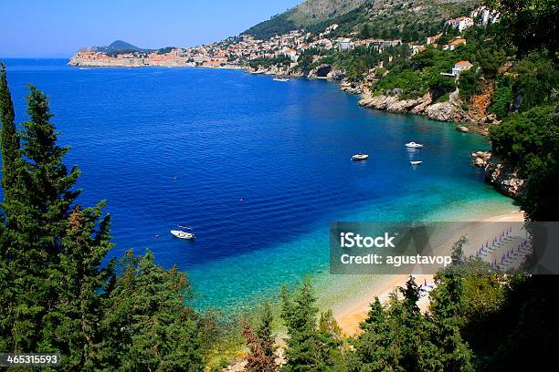 Mediterranean Beach In Adriatic Sea Dubrovnik On Horizon Croatia Stock Photo - Download Image Now