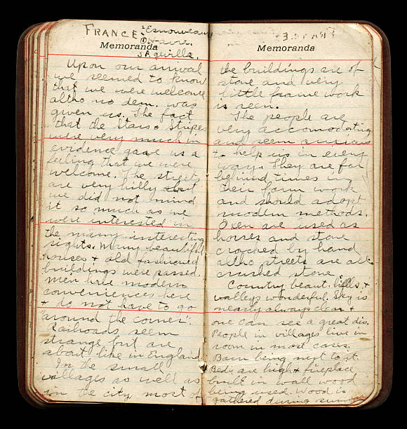 istock American WWI Soldier Diary Pages 465315693