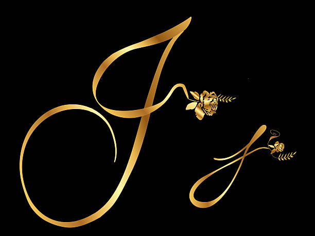 Golden Letter J With Roses Stock Illustration - Download Image Now - Alphabet, Branch - Plant Part, Bright - iStock Golden Letter J With Roses Stock Illustration - Download Image Now - Alphabet, Branch - Plant Part, Bright - iStock