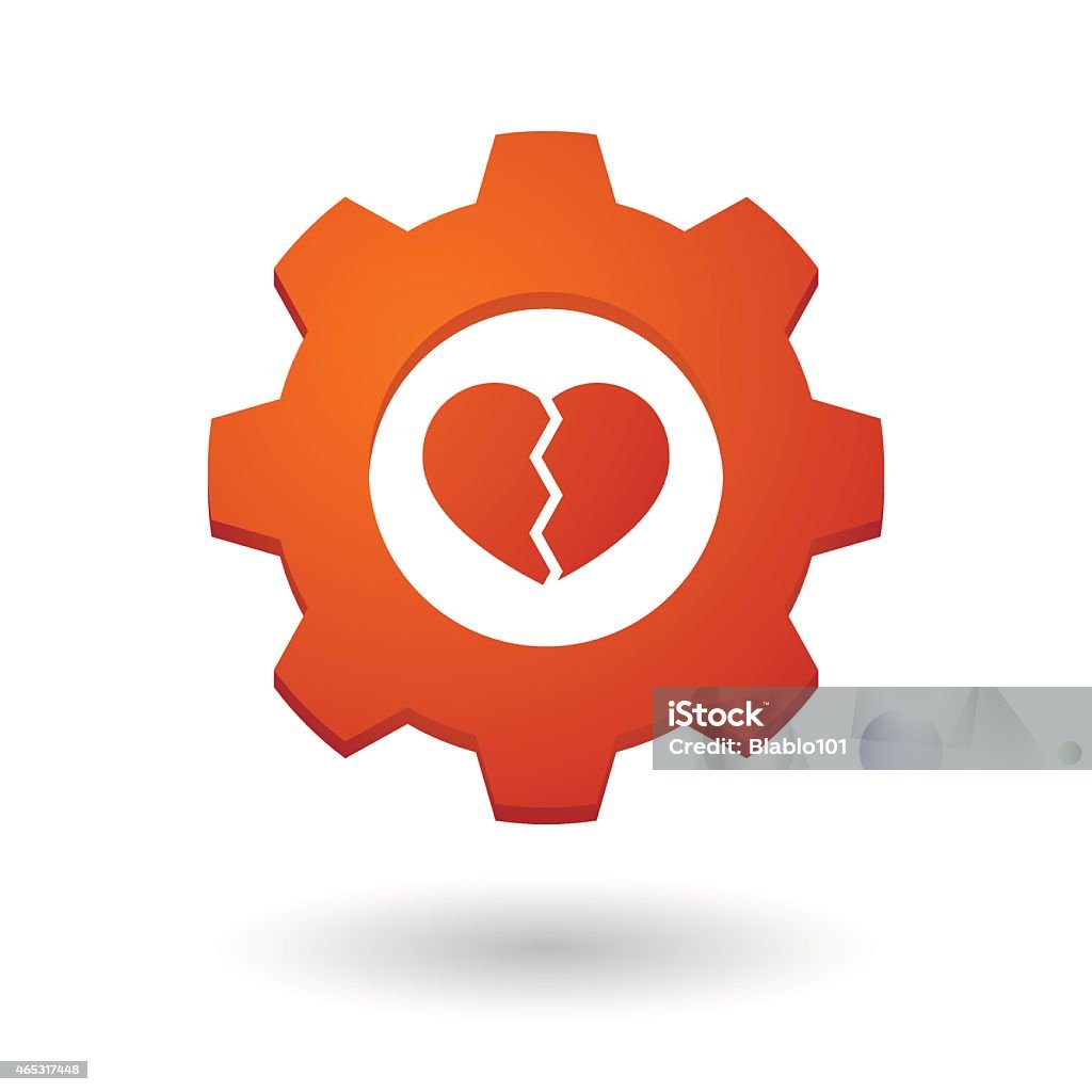 Gear icon with a heart Illustration of an isolated gear icon with a heart 2015 stock vector
