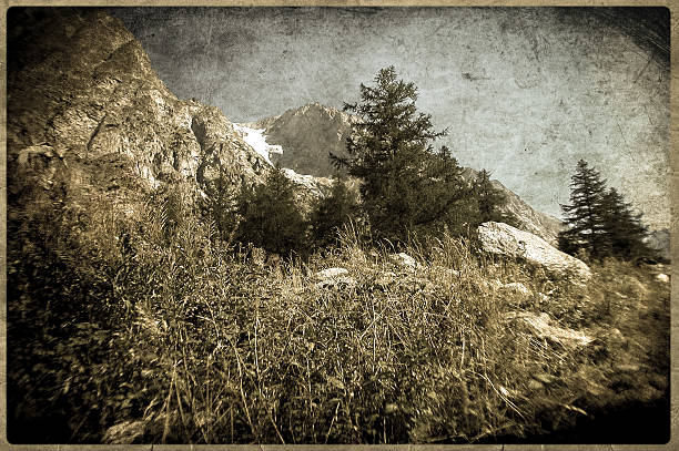 istock Old Postcard style, Italian Dolomites Rockies 465318195