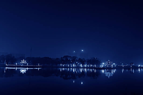 istock night landscape, pavilion on the river 465318446