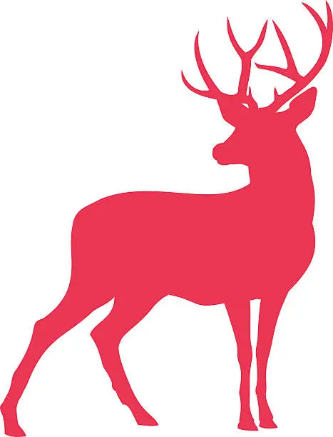 Vector illustration of Elk Deer Silhouette - Illustration