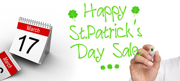 istock Composite image of man writing patricks day greeting 465321692