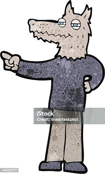 Wolf Pointing Cartoon Pointing Wolf Man Stock Illustration - Download Image Now ...