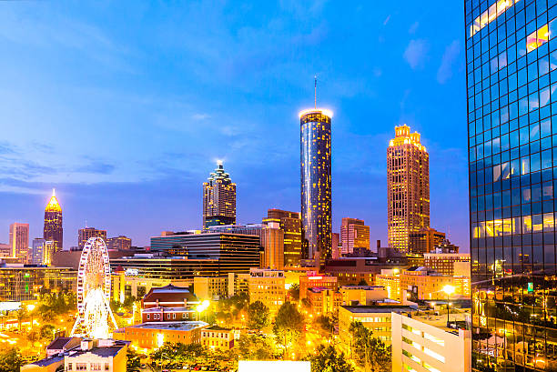 istock Atlanta Skyline with Ferris Wheel 465323409