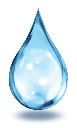 blue water droplet - isolated