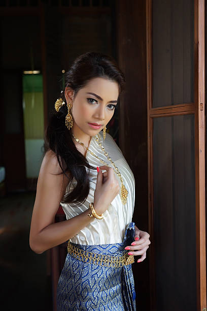 istock Thai woman wearing typical dress 465324263