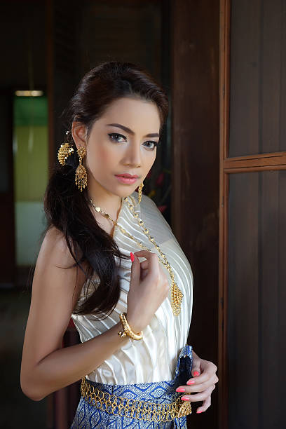 istock Thai woman wearing typical dress 465324277