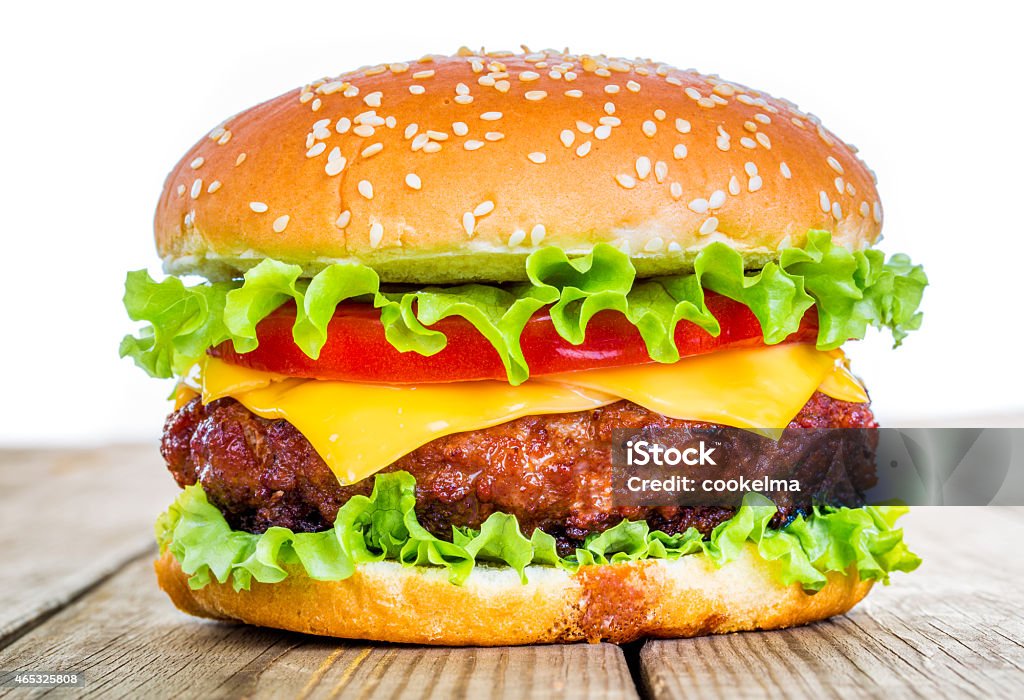 Burger Tasty and appetizing hamburger cheeseburger 2015 Stock Photo
