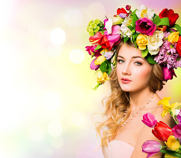 hairstyle with hat flowers