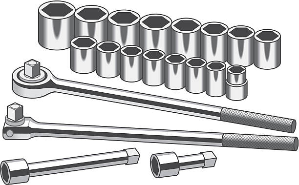 소켓 렌치 - socket wrench stock illustrations