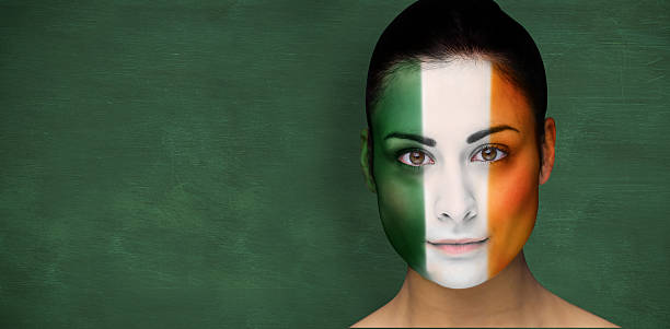 istock Composite image of brunette in irish face paint 465327324